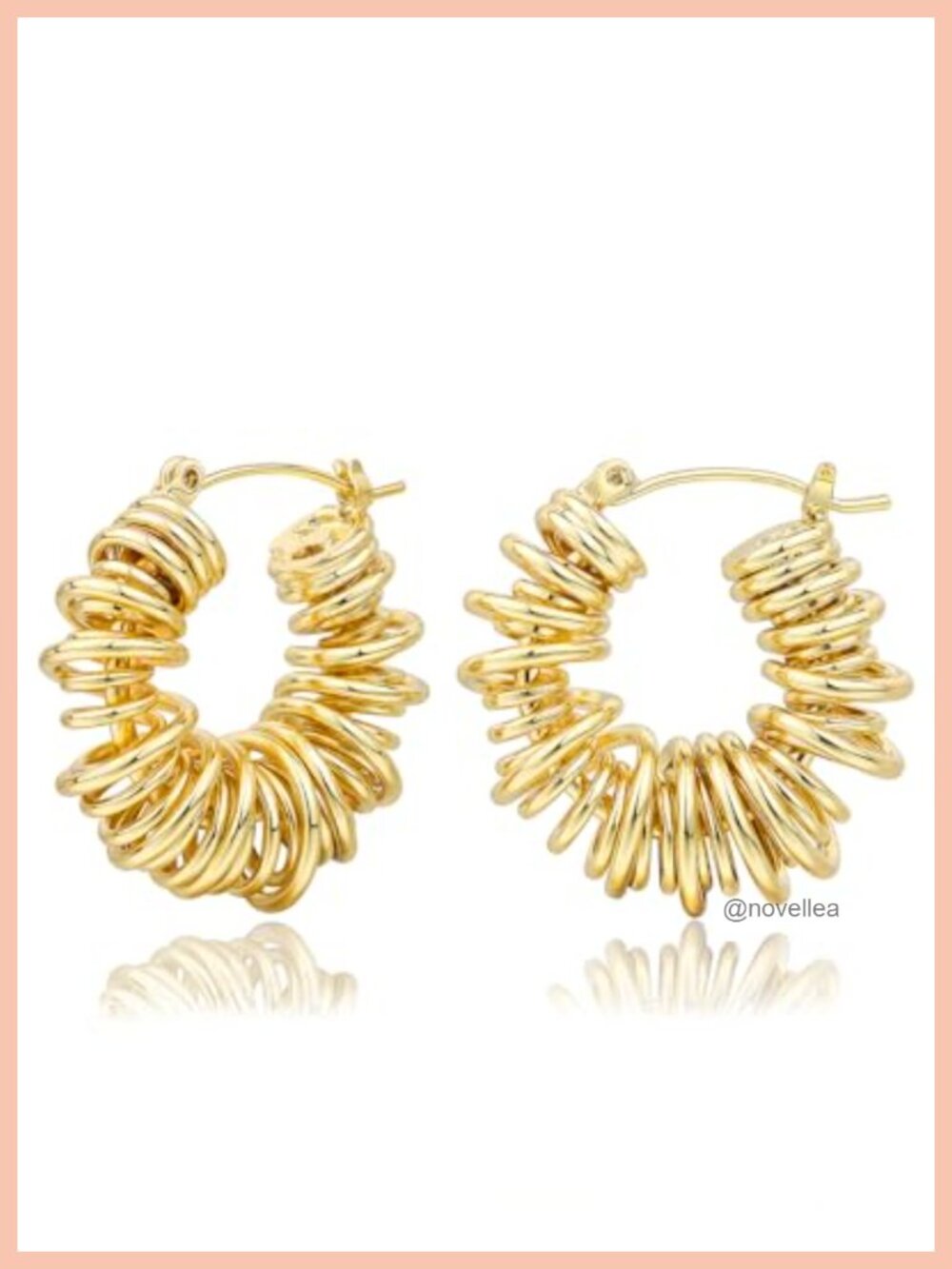 18K Gold Plated 25mm Chunky Geometric Hoop Earrings Women Hypoallergenic